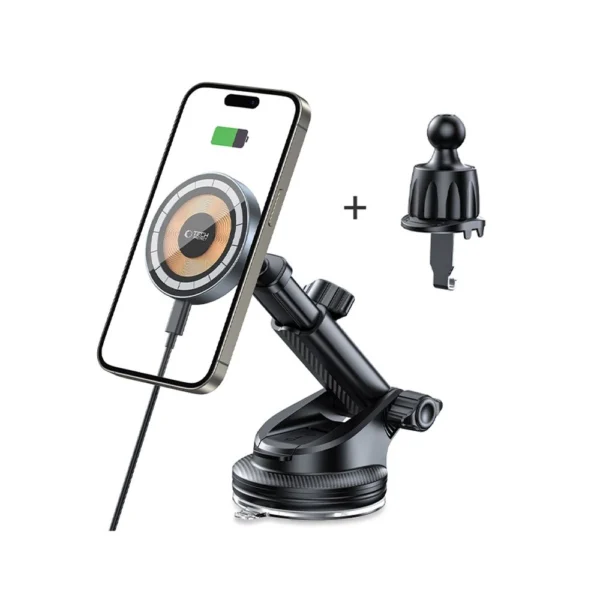 Tech-Protect MM15W MagSafe Car Holder with 15W Inductive Charger for Air Vent and Dashboard - Blackeng