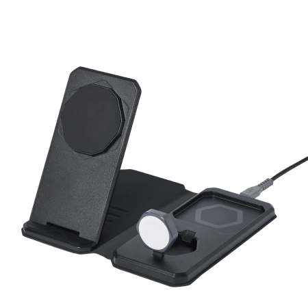 UAG 3in1 Travel Charger 15W Wireless Charger with MagSafe + Cable + Organizer - Blackeng