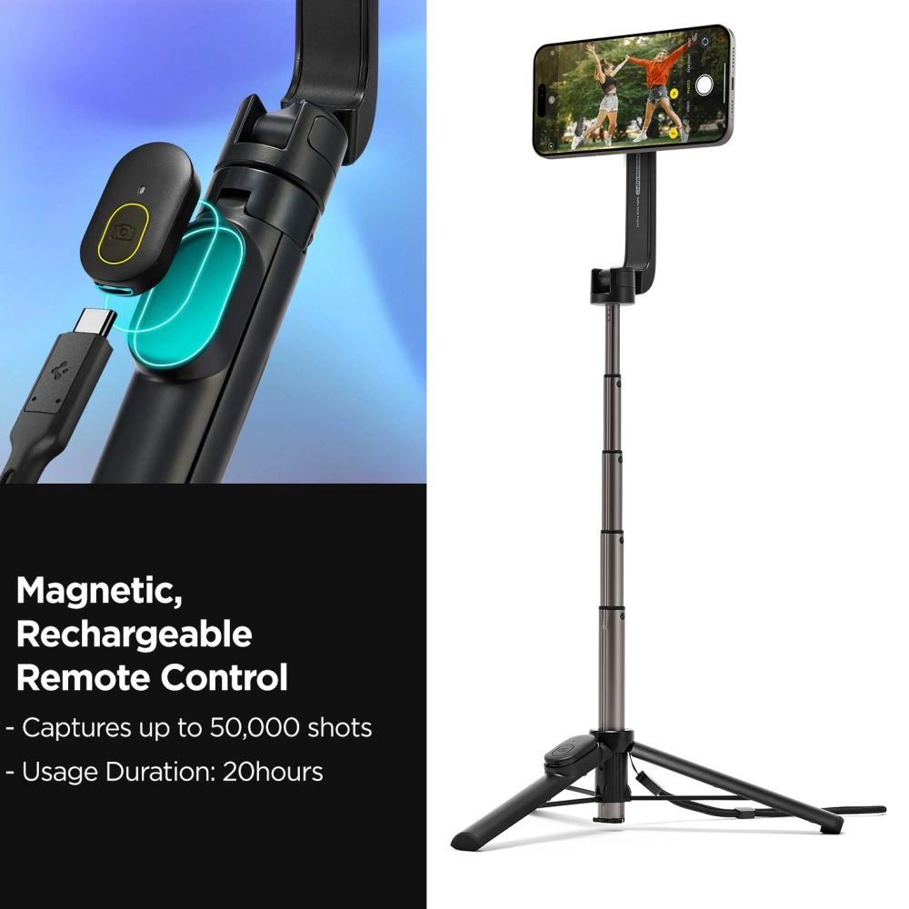 Selfie stick Spigen S571W MagSafe Bluetooth with tripod - blackeng