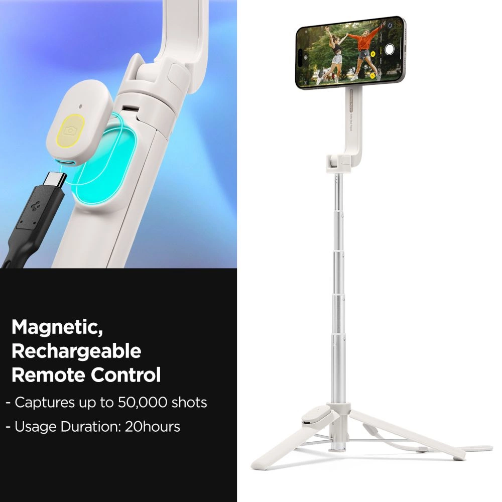 Selfie stick Spigen S571W MagSafe Bluetooth with tripod - beigeeng