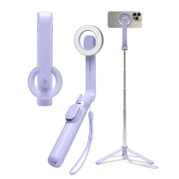 Spigen S571W MagSafe Bluetooth Selfie Stick with Tripod - Purpleeng