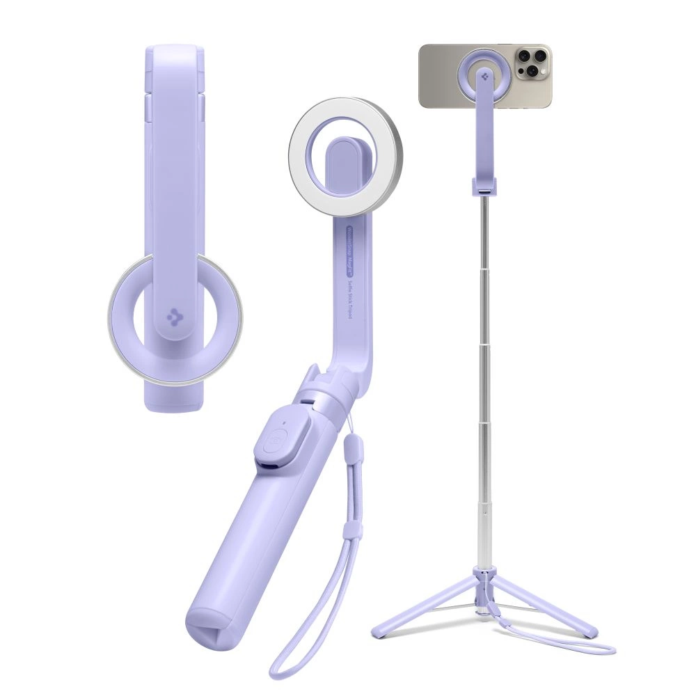 Spigen S571W MagSafe Bluetooth Selfie Stick with Tripod - Purpleeng