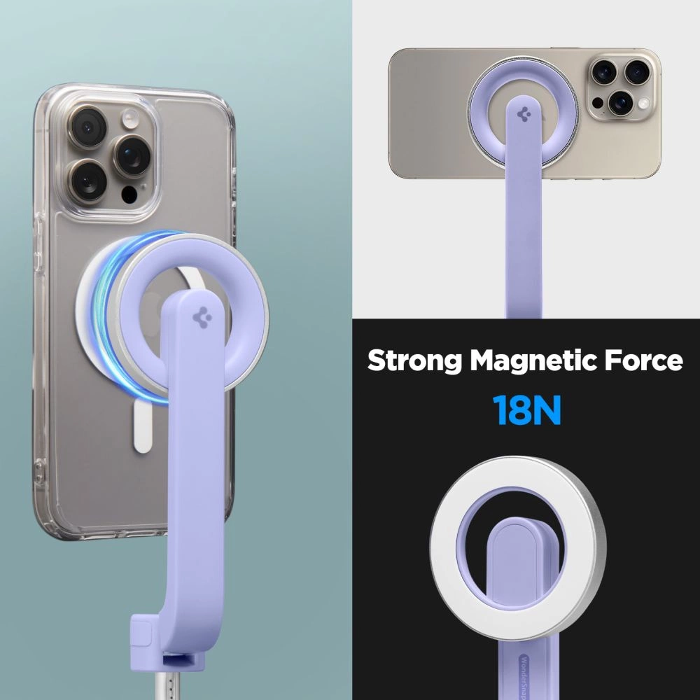 Spigen S571W MagSafe Bluetooth Selfie Stick with Tripod - Purpleeng