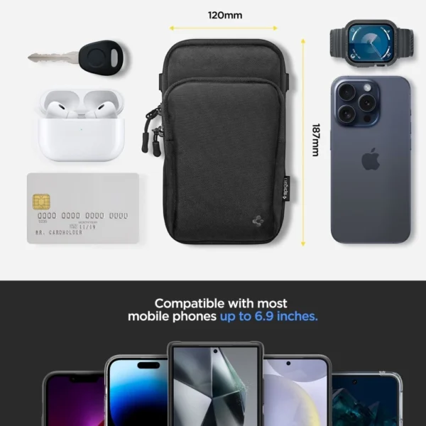 Spigen KD400 Universal Cross Bag Klasden Shoulder Bag - Blackeng
