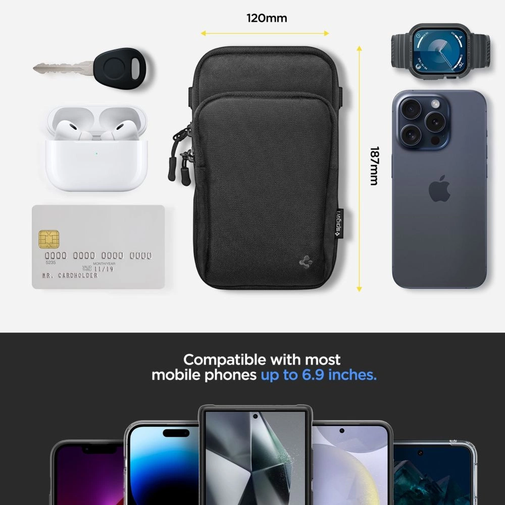 Spigen KD400 Universal Cross Bag Klasden Shoulder Bag - Blackeng