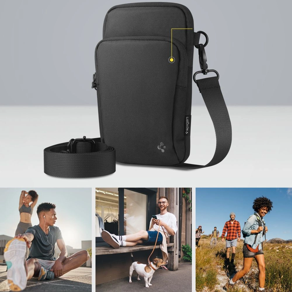 Spigen KD400 Universal Cross Bag Klasden Shoulder Bag - Blackeng