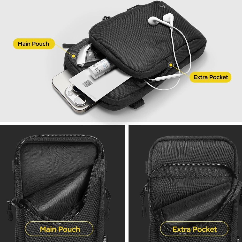 Spigen KD400 Universal Cross Bag Klasden Shoulder Bag - Blackeng