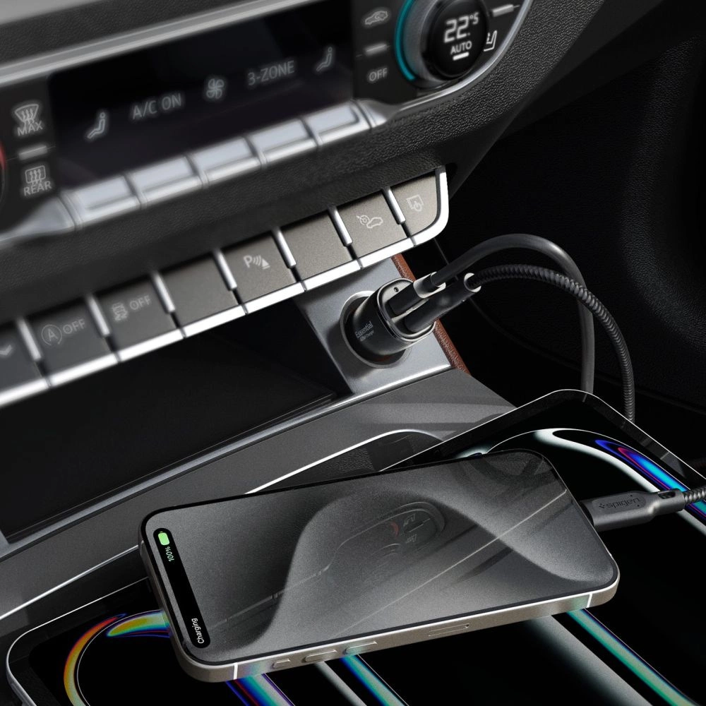 Spigen ArcStation Essential EV482 48W Car Charger - Blackeng
