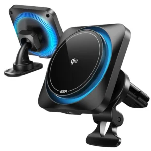 ESR Halolock CryoBoost MagSafe Inductive Charger Holder for Dashboard and Air Vent with Qi 2 15W - Blackeng