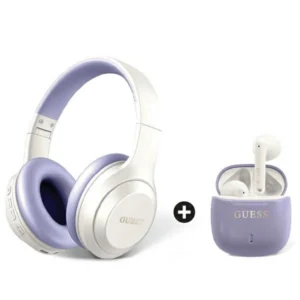 Guess on-ear Bluetooth + TWS purple headphones seteng