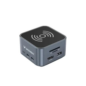 Hub USB-C 12 in 1 Wozinsky WHBC09Y8S multifunctional, with wireless charging function, aluminum, with 15 cm cable - grayeng