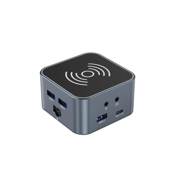 Hub USB-C 12 in 1 Wozinsky WHBC09Y8S multifunctional, with wireless charging function, aluminum, with 15 cm cable - grayeng