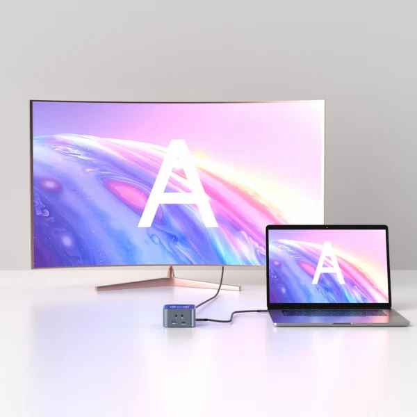 Hub USB-C 12 in 1 Wozinsky WHBC09Y8S multifunctional, with wireless charging function, aluminum, with 15 cm cable - grayeng