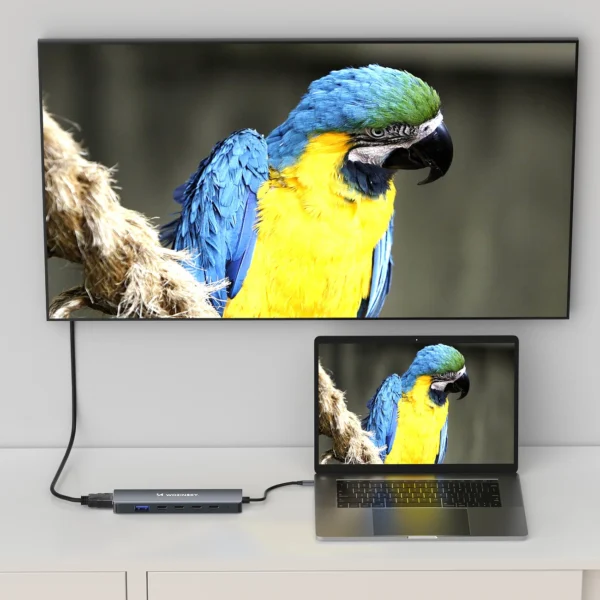 USB-C 6 in 1 Hub Wozinsky WHBC10Y4S Multifunctional, Aluminum, with 25 cm Cable - Grayeng