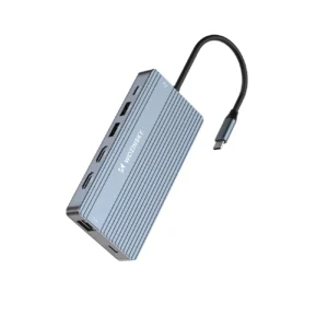 USB-C Hub 14 in 1 Wozinsky WDS03Y5S Multifunctional, Aluminum, for 3 Monitors, with 15 cm Cable - Grayeng
