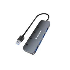 USB-A Hub Wozinsky WHS080YSS 4 x USB-A 3.0 with individual switches, aluminum, with 30 cm cable - grayeng