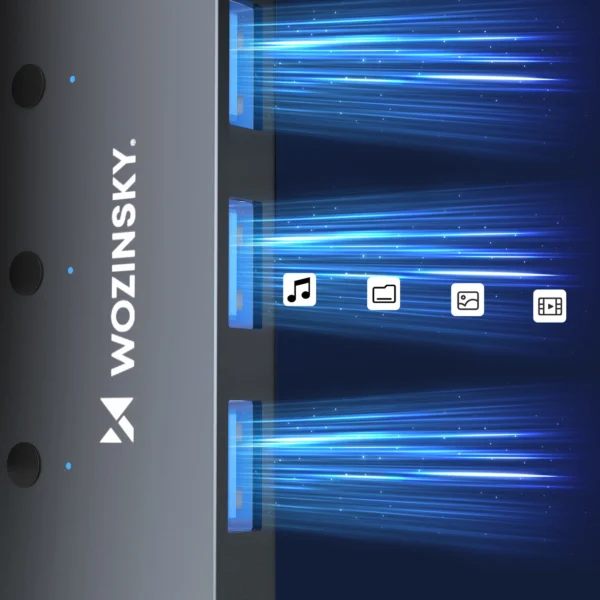 USB-A Hub Wozinsky WHS080YSS 4 x USB-A 3.0 with individual switches, aluminum, with 30 cm cable - grayeng