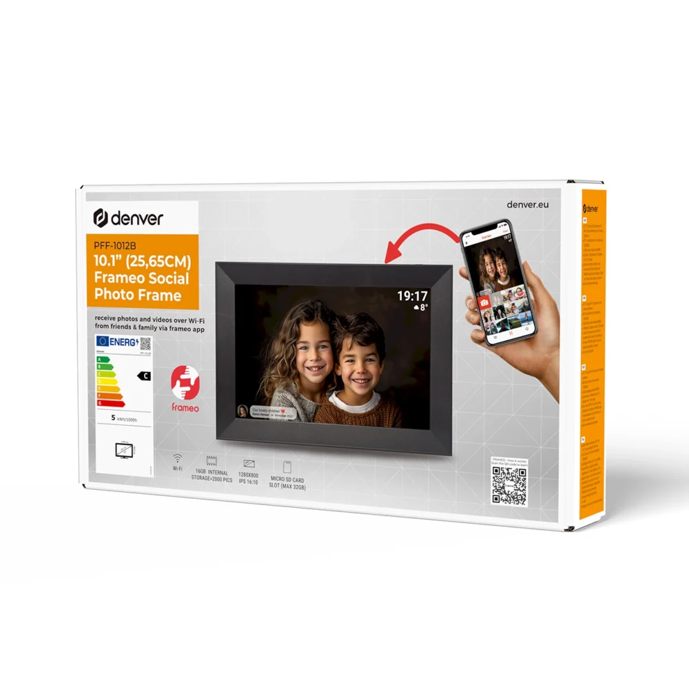 Denver Frameo PFF-1012B 10.1" Digital Frame - Blackeng
