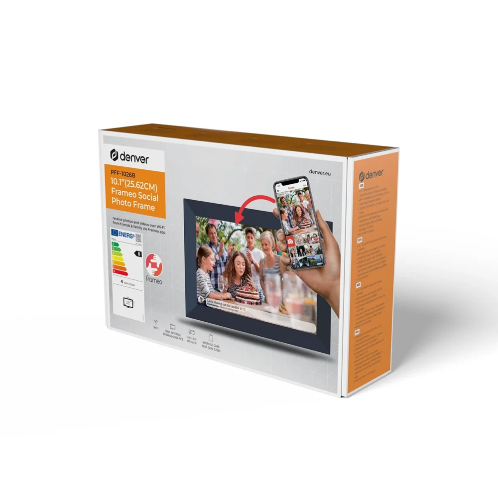 Denver Frameo PFF-1026B 10.1" Digital Frame - Blackeng