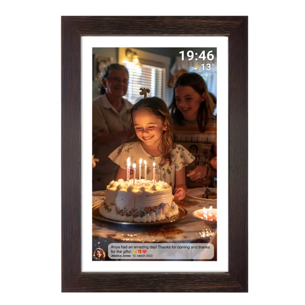 Denver Frameo PFF-1543DW 15.6" Digital Frame - Browneng