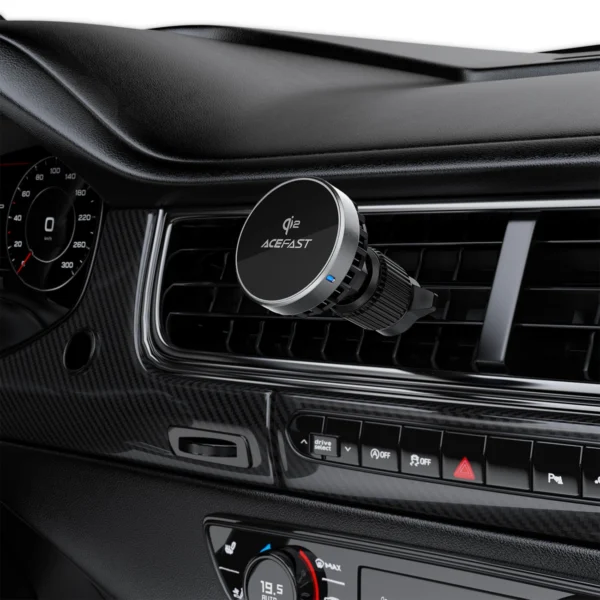 Acefast D40 Car Holder with Qi2 15W Magnetic Charger for Air Vent - Blackeng