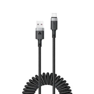 Acefast C14-04 USB-A - USB-C Cable Spring 480Mb/s 3A 1.2m - Blackeng
