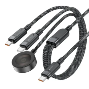 Acefast C6-11 USB-C 3in1 Cable - 2x USB-C / Qi 480Mb/s 100W 1.2m - blackeng