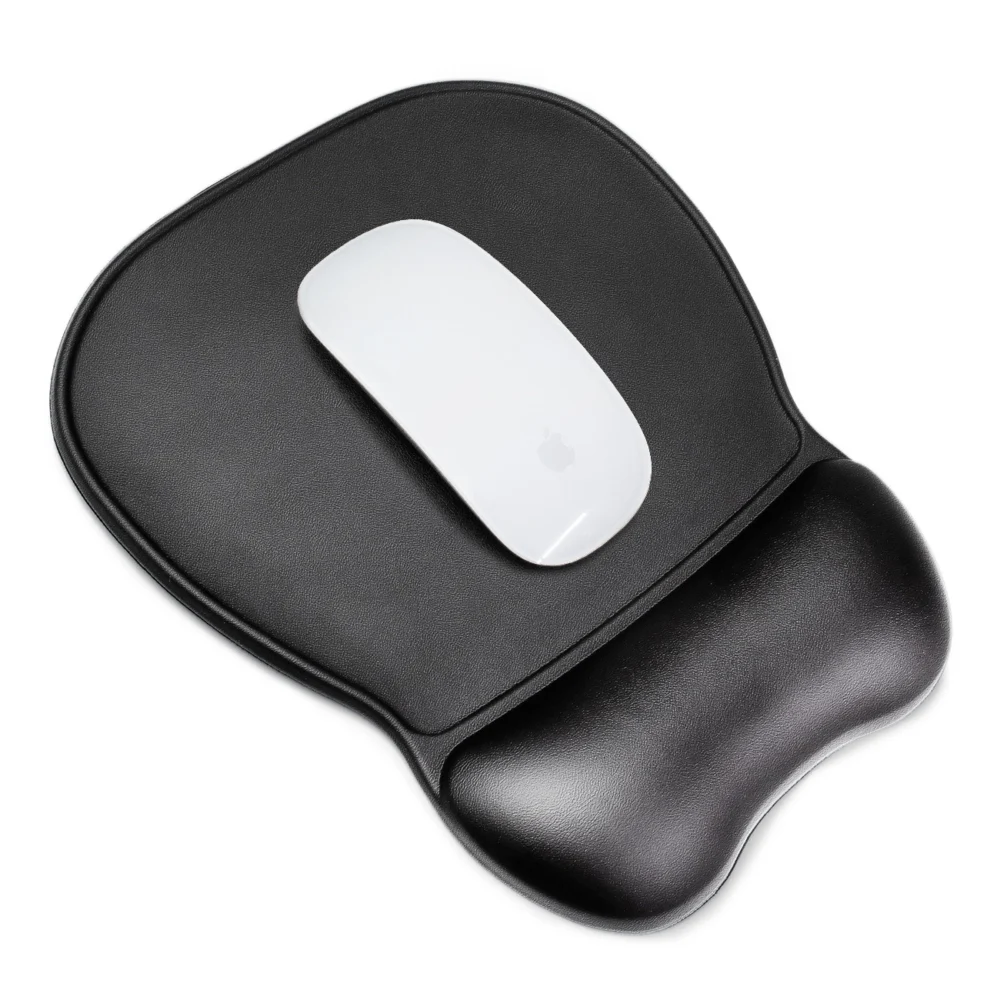 Ergonomic Mouse Pad and Wrist Rest Gel Eco Leather Large Anti-Slip - Blackeng