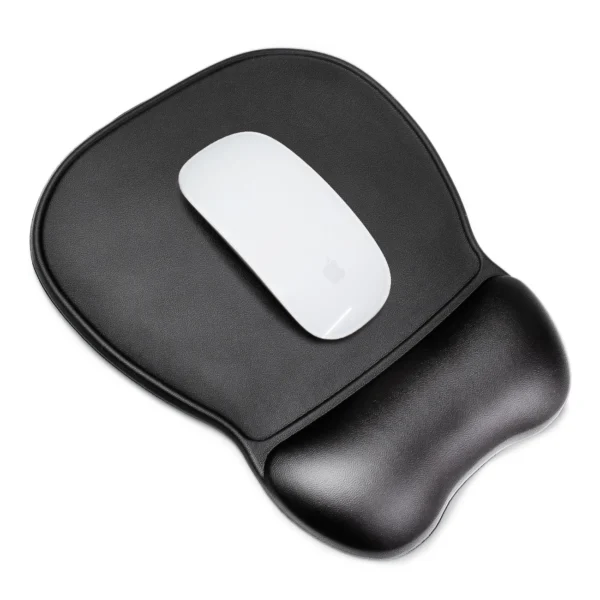 Ergonomic Mouse Pad and Wrist Rest Gel Eco Leather Large Anti-Slip - Blackeng
