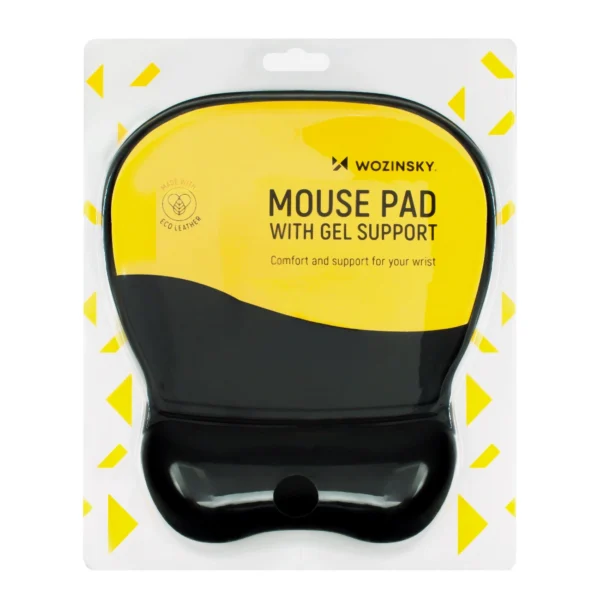 Ergonomic Mouse Pad and Wrist Rest Gel Eco Leather Large Anti-Slip - Blackeng