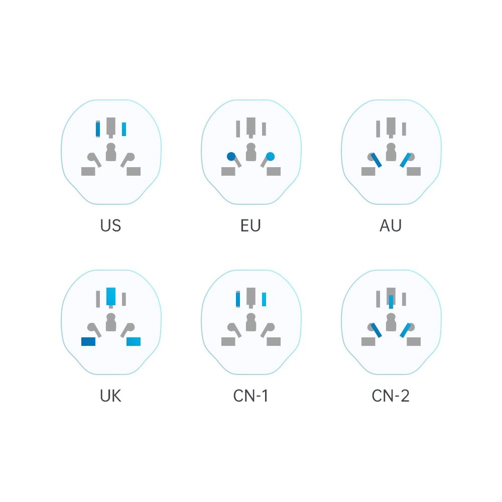 Tech-Protect Universal Travel Adapter to EU - whiteeng