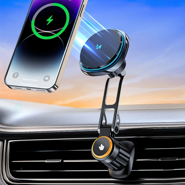 Wozinsky samochodowa ładowarka bezprzewodowa Qi 15W uchwyt magnetyczny do telefonu na kratkę wentylacji WCT5-6S2Y - czarnypol