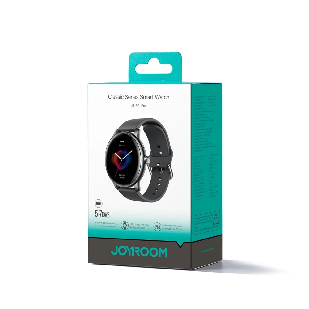 Joyroom Classis Series JR-FC1 Smartwatch with Call Answering Function / IP68 Protection - Dark Grayeng
