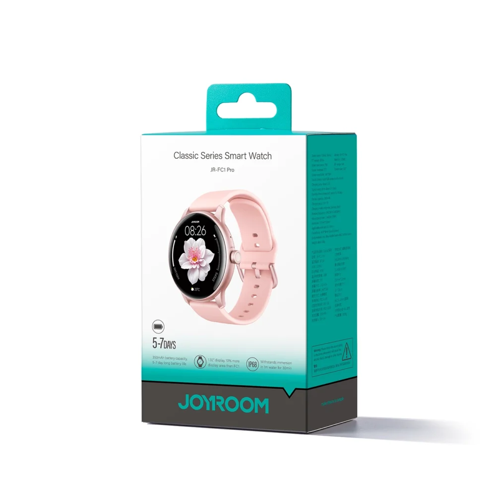 Joyroom Classis Series JR-FC1 Smartwatch with Call Answering Function / IP68 Protection - Pinkeng