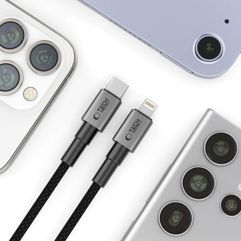 Tech-Protect Ultraboost DNA USB-C / Lightning PD27W/3A cable 200 cm - grayeng