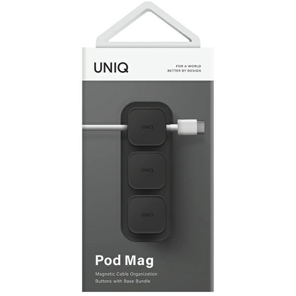 Uniq Pod Mag magnetic cable organizer + base dark gray/charcoal dark grayeng