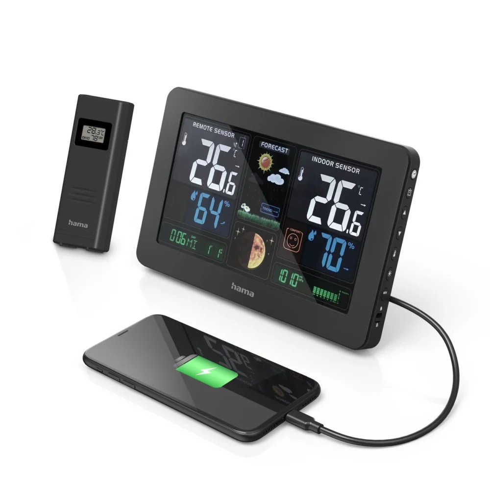 Hama Premium Weather Station with USB - Blackeng