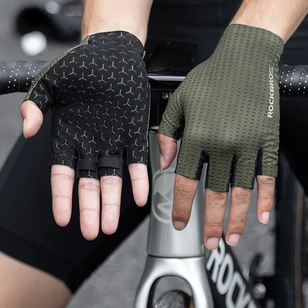 Rockbros Breathable Short Finger Cycling Gloves, Size: S - Grayeng