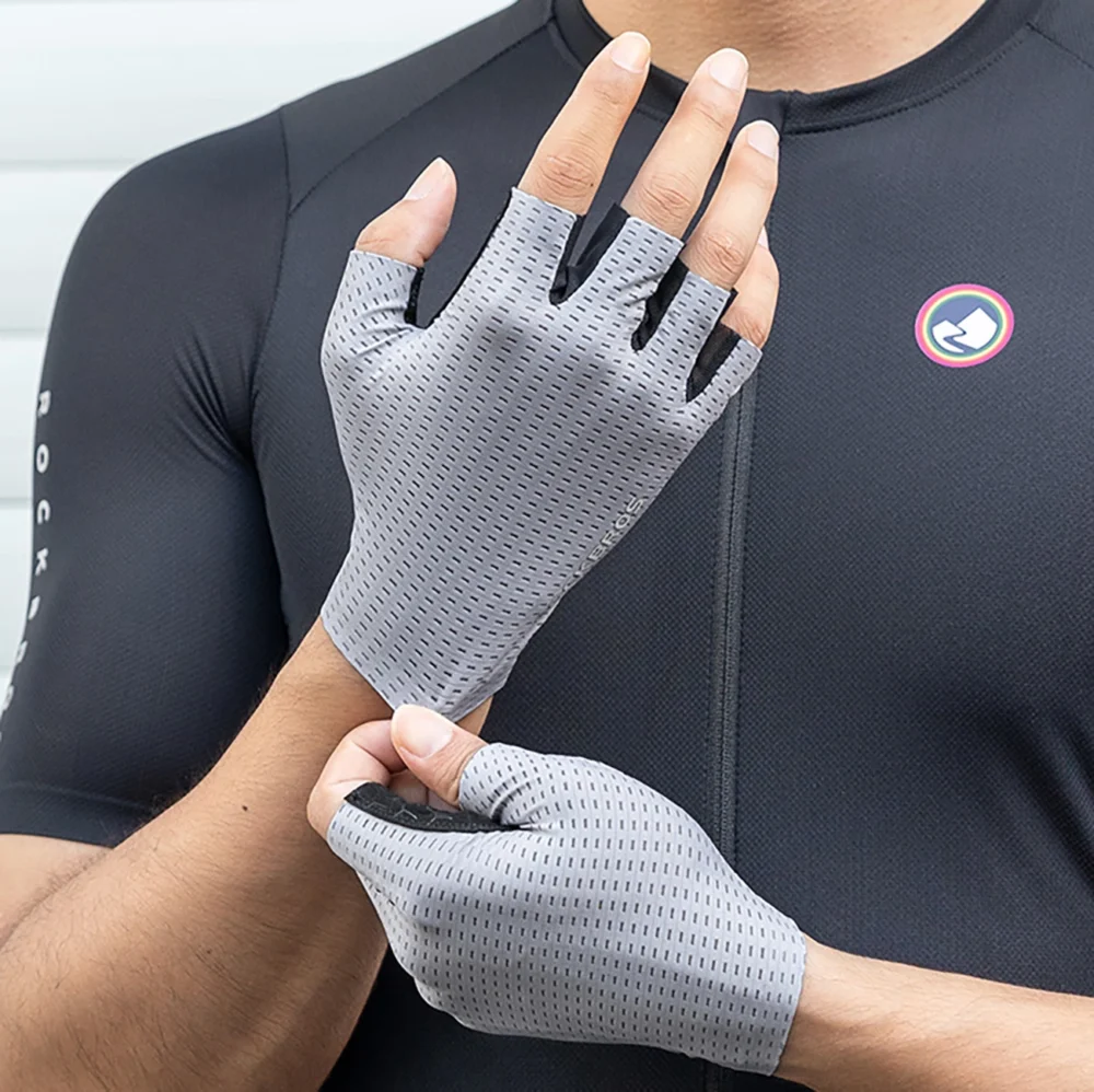 Rockbros Breathable Short Finger Cycling Gloves, Size: S - Grayeng