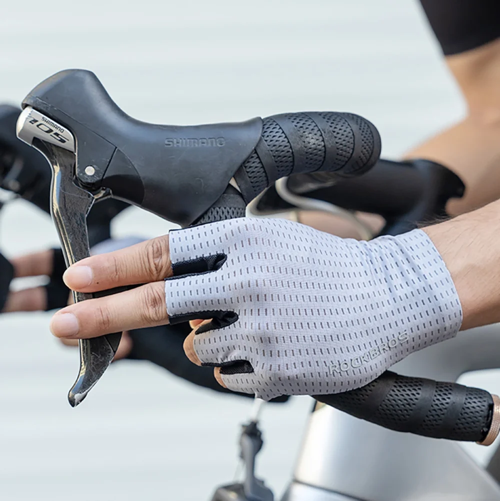 Rockbros Breathable Short Finger Cycling Gloves, Size: S - Grayeng