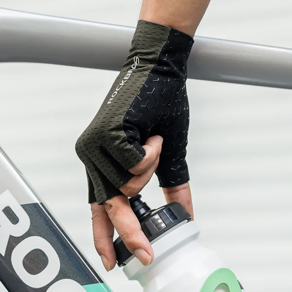 Rockbros Breathable Short Finger Cycling Gloves, Size: XXL - Grayeng