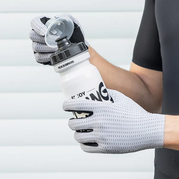 Rockbros Breathable Full Finger Cycling Gloves, Size: L - Grayeng