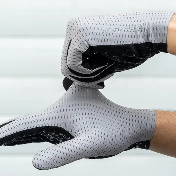 Rockbros Breathable Full Finger Cycling Gloves, Size: M - Grayeng