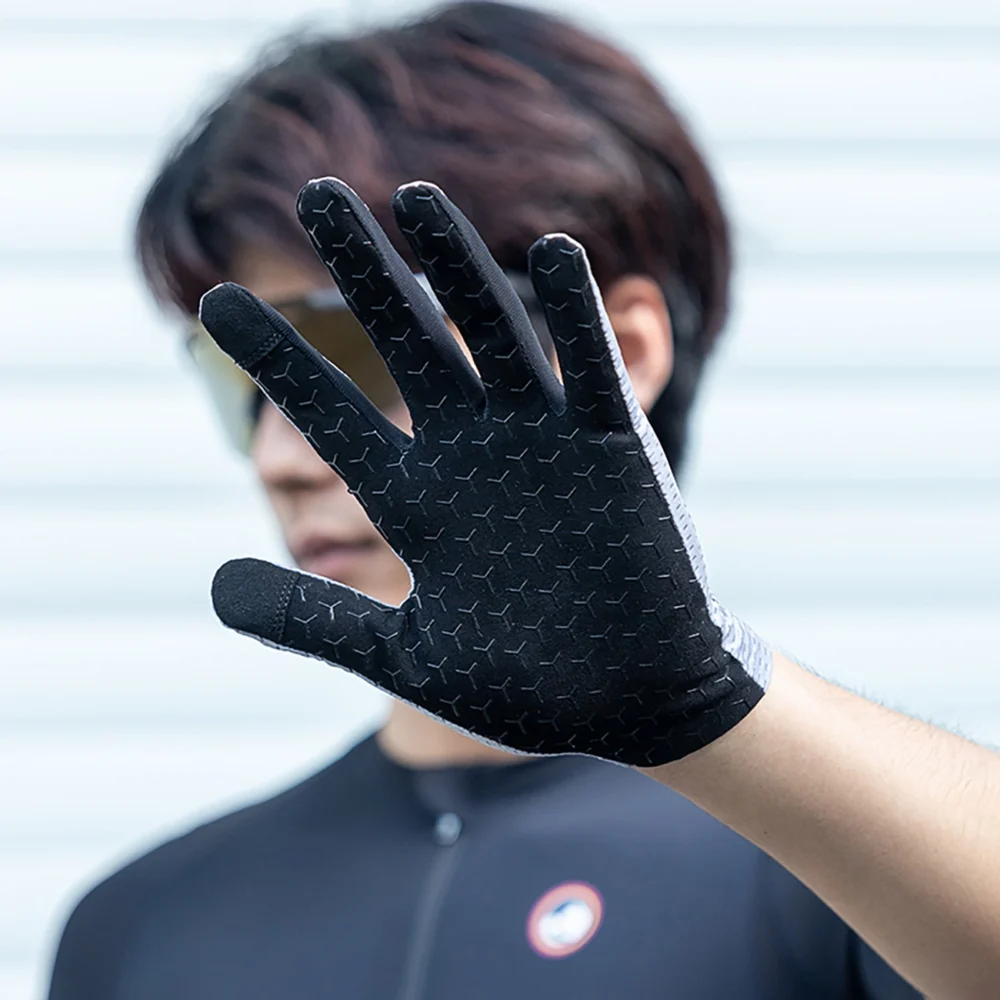 Rockbros Breathable Full Finger Cycling Gloves, Size: M - Grayeng