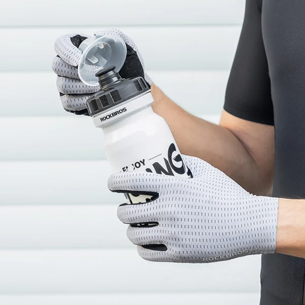 Rockbros Breathable Full Finger Cycling Gloves, Size: M - Grayeng