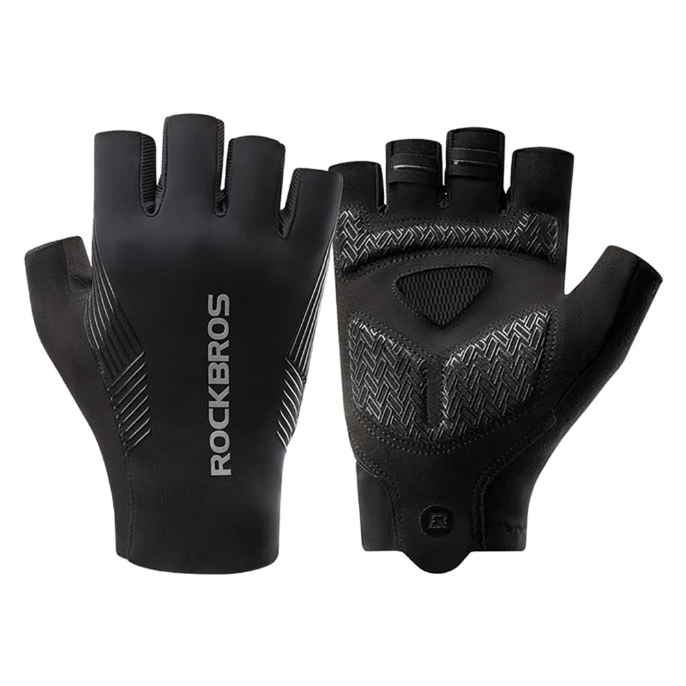 Rockbros cycling gloves spring/summer/autumn, short fingers, size: XXL - blackeng