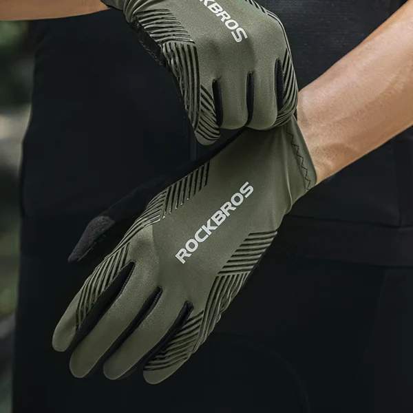 Rockbros cycling gloves spring/summer/autumn, full, size: L - greeneng