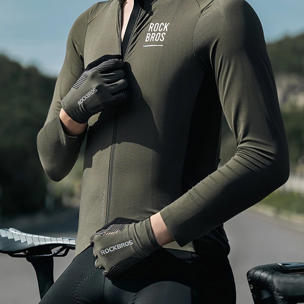 Rockbros cycling gloves spring/summer/autumn, full, size: L - greeneng