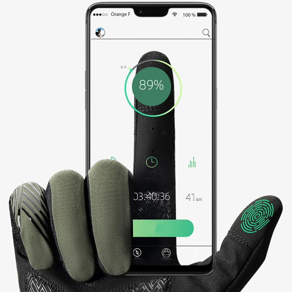 Rockbros cycling gloves spring/summer/autumn, full, size: M - greeneng