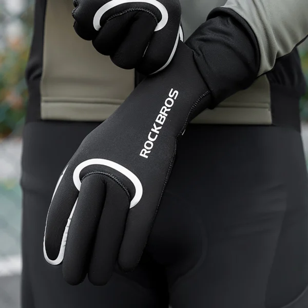 Rockbros Full Waterproof Cycling Gloves, Size: L/XL - Blackeng
